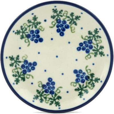 Polish Pottery Mini Plate, Coaster plate Grape Vines