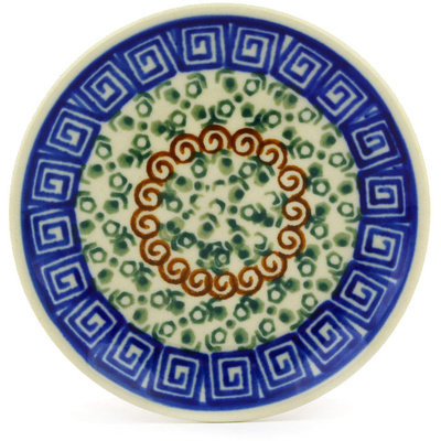 Polish Pottery Mini Plate, Coaster plate Grecian Sea