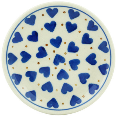 Polish Pottery Mini Plate, Coaster plate Heart Of Hearts