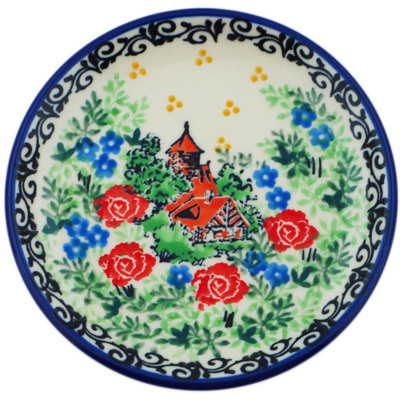 Polish Pottery Mini Plate, Coaster plate Home Sweet Home UNIKAT