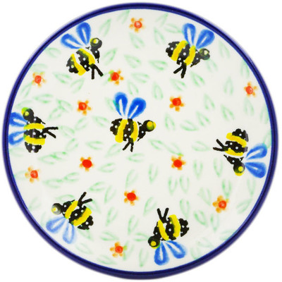 Polish Pottery Mini Plate, Coaster plate Honey Bee