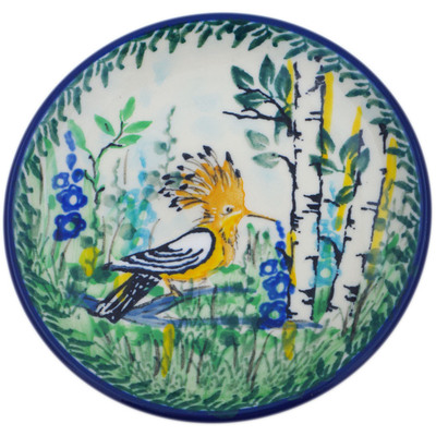 Polish Pottery Mini Plate, Coaster plate Hoopoe Dudek UNIKAT