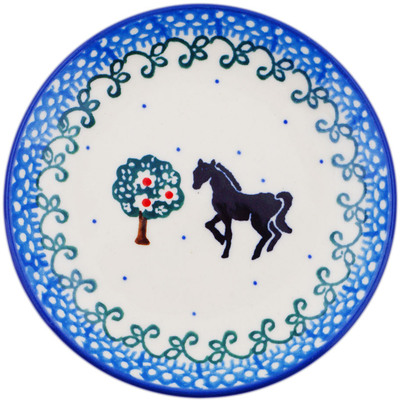 Polish Pottery Mini Plate, Coaster plate Horse Ranch