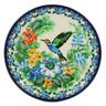 Polish Pottery Mini Plate, Coaster plate Hummingbird Meadow UNIKAT
