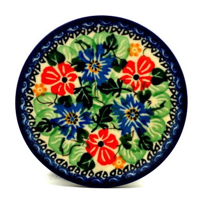 Polish Pottery Mini Plate, Coaster plate Jovial Spring UNIKAT