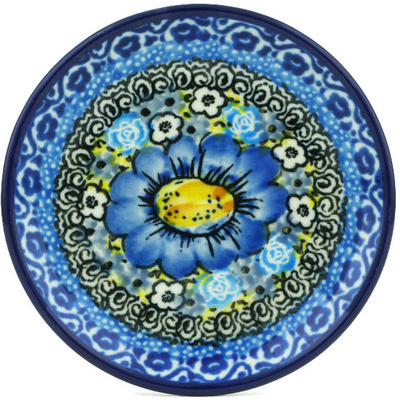Polish Pottery Mini Plate, Coaster plate Joyful Meadow UNIKAT