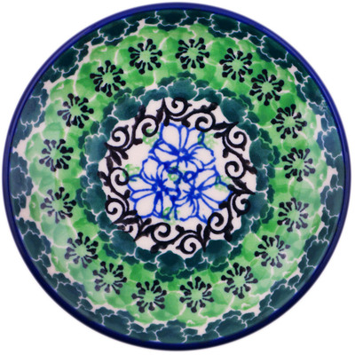 Polish Pottery Mini Plate, Coaster plate Kiwi Flower