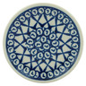 Polish Pottery Mini Plate, Coaster plate Lattice Peacock
