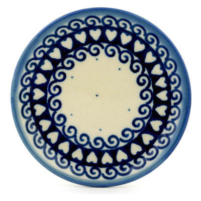 Polish Pottery Mini Plate, Coaster plate Light Hearted