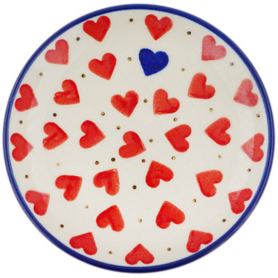 Polish Pottery Mini Plate, Coaster plate Looking For Love