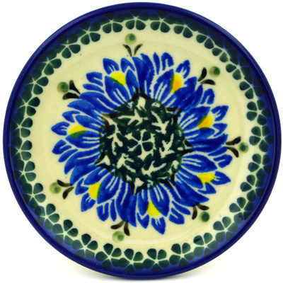 Polish Pottery Mini Plate, Coaster plate Lotus Blossom