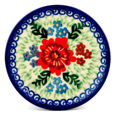 Polish Pottery Mini Plate, Coaster plate Lovely Spring Day UNIKAT