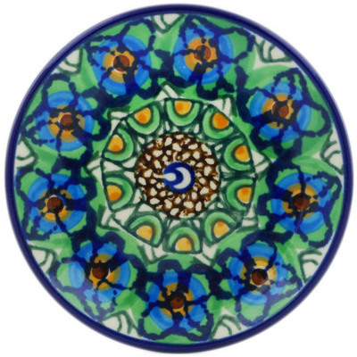 Polish Pottery Mini Plate, Coaster plate Mardi Gra UNIKAT