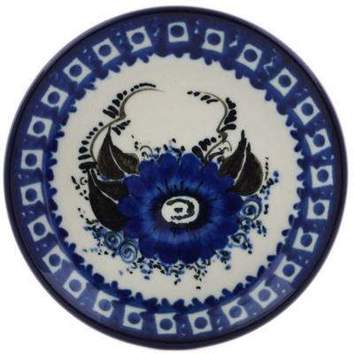 Polish Pottery Mini Plate, Coaster plate Mardigras Mask UNIKAT
