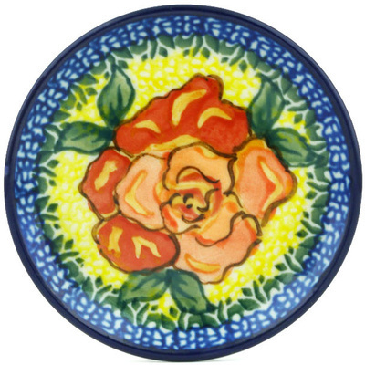 Polish Pottery Mini Plate, Coaster plate Matisse Flowers UNIKAT