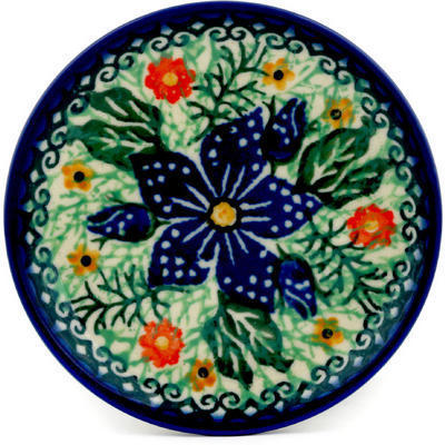 Polish Pottery Mini Plate, Coaster plate Midnight Jackmanii UNIKAT
