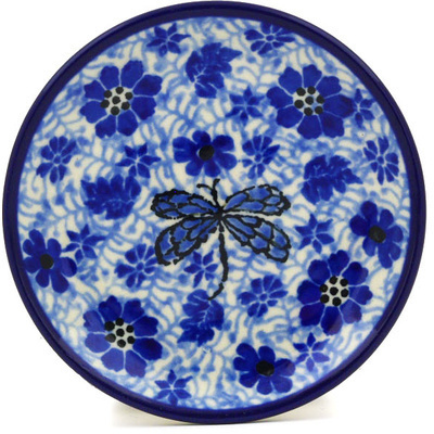 Polish Pottery Mini Plate, Coaster plate Misty Dragonfly