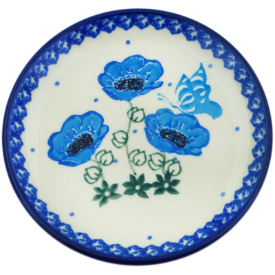 Polish Pottery Mini Plate, Coaster plate Morning Poppies UNIKAT