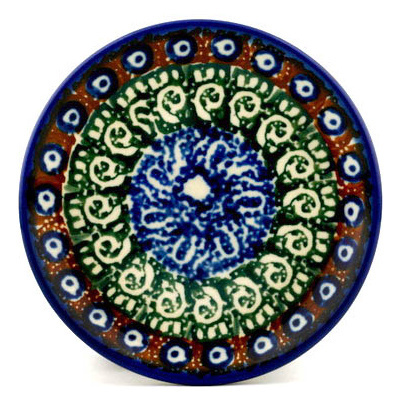 Polish Pottery Mini Plate, Coaster plate Oregon Trail UNIKAT