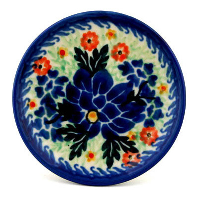Polish Pottery Mini Plate, Coaster plate Oxford Blooms UNIKAT