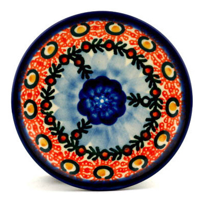 Polish Pottery Mini Plate, Coaster plate Pansy Table UNIKAT