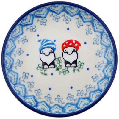Polish Pottery Mini Plate, Coaster plate Papa Gnome