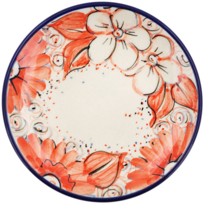 Polish Pottery Mini Plate, Coaster plate Peachy Keen UNIKAT