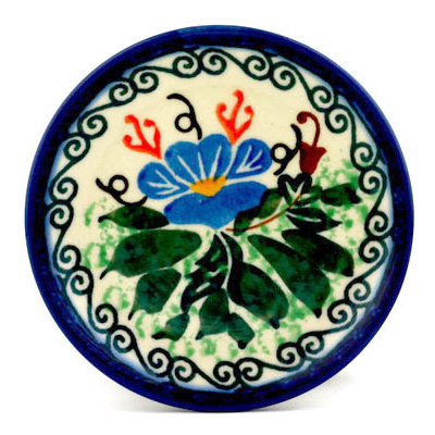 Polish Pottery Mini Plate, Coaster plate Pensamiento UNIKAT