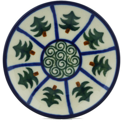 Polish Pottery Mini Plate, Coaster plate Perky Pine