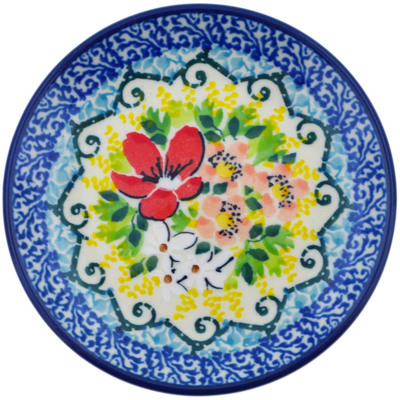 Polish Pottery Mini Plate, Coaster plate Petal Dance UNIKAT