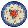 Polish Pottery Mini Plate, Coaster plate Pink Forget Me Not UNIKAT