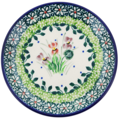Polish Pottery Mini Plate, Coaster plate Plum Garden UNIKAT