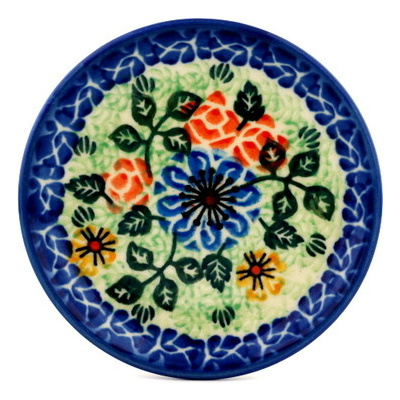 Polish Pottery Mini Plate, Coaster plate Poetry UNIKAT