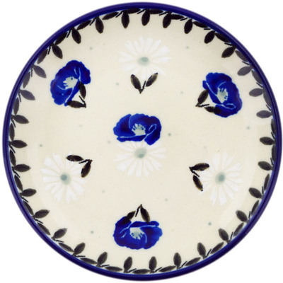Polish Pottery Mini Plate, Coaster plate Poppies In The Snow
