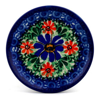 Polish Pottery Mini Plate, Coaster plate Profusion UNIKAT