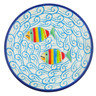 Polish Pottery Mini Plate, Coaster plate Rainbow Fish