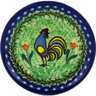 Polish Pottery Mini Plate, Coaster plate Rooster Dance UNIKAT