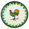 Polish Pottery Mini Plate, Coaster plate Rooster&#039;s Crow UNIKAT