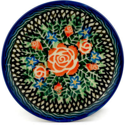 Polish Pottery Mini Plate, Coaster plate Rose Emporium UNIKAT