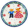 Polish Pottery Mini Plate, Coaster plate Royal Teddy UNIKAT