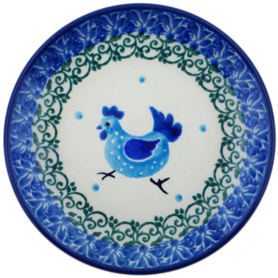 Polish Pottery Mini Plate, Coaster plate Run Chicken Run