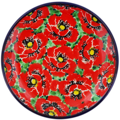 Polish Pottery Mini Plate, Coaster plate Savvy Scarlet UNIKAT