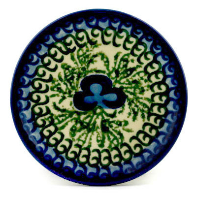 Polish Pottery Mini Plate, Coaster plate Simple Fanfare UNIKAT