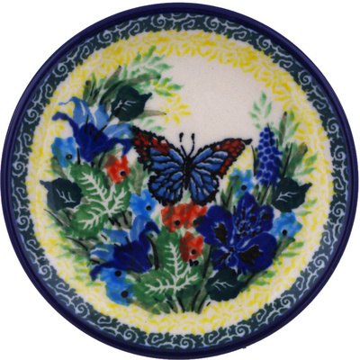 Polish Pottery Mini Plate, Coaster plate Splendid Mariposa UNIKAT