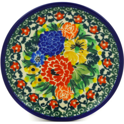 Polish Pottery Mini Plate, Coaster plate Splendid May UNIKAT