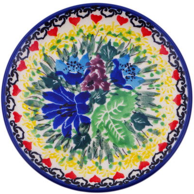 Polish Pottery Mini Plate, Coaster plate Splendid Meadow UNIKAT