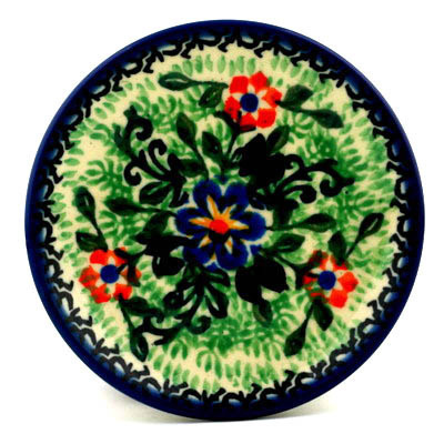 Polish Pottery Mini Plate, Coaster plate Splendid Valley UNIKAT