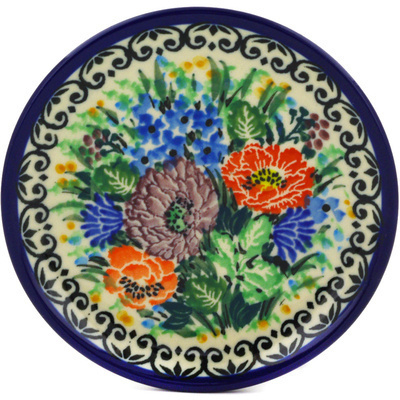 Polish Pottery Mini Plate, Coaster plate Splendous Spring UNIKAT