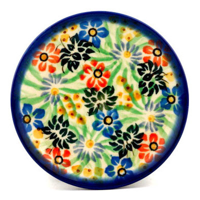 Polish Pottery Mini Plate, Coaster plate Spring Fever UNIKAT