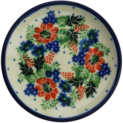 Polish Pottery Mini Plate, Coaster plate Spring Garland